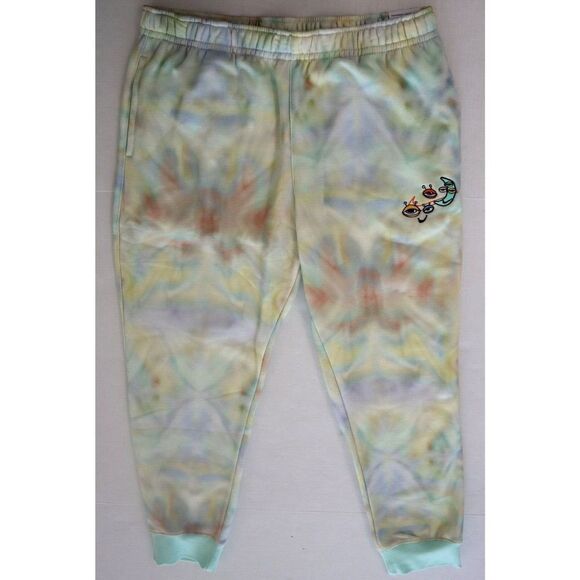 Nike DZ3064 379 Men's Sz XL Green/Pink Tie-Dye Embroidered Fleece Jogger Pants - Picture 1 of 11